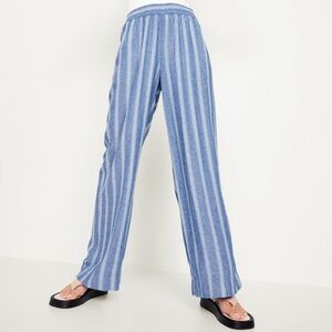 Old Navy High Waisted Linen Blend Wide Leg Pants